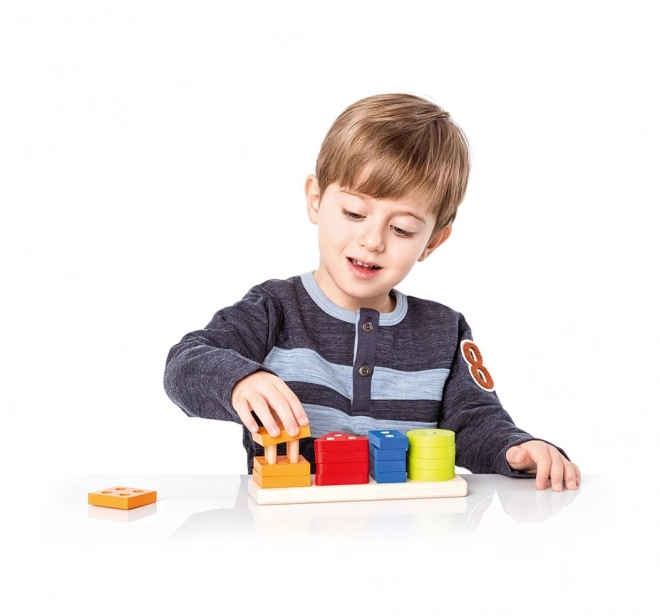 CUBIKA 15337 Sorteren van vormen V - houten puzzel 17 stukken