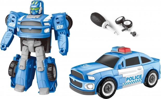 Politierobotauto met schroevendraaier 15 cm
