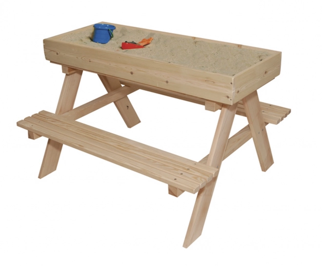 Tuinmeubilair voor kinderen tafel + 2 banken zandbak schrijfbord opslagruimte 93 x 78 x 68 cm