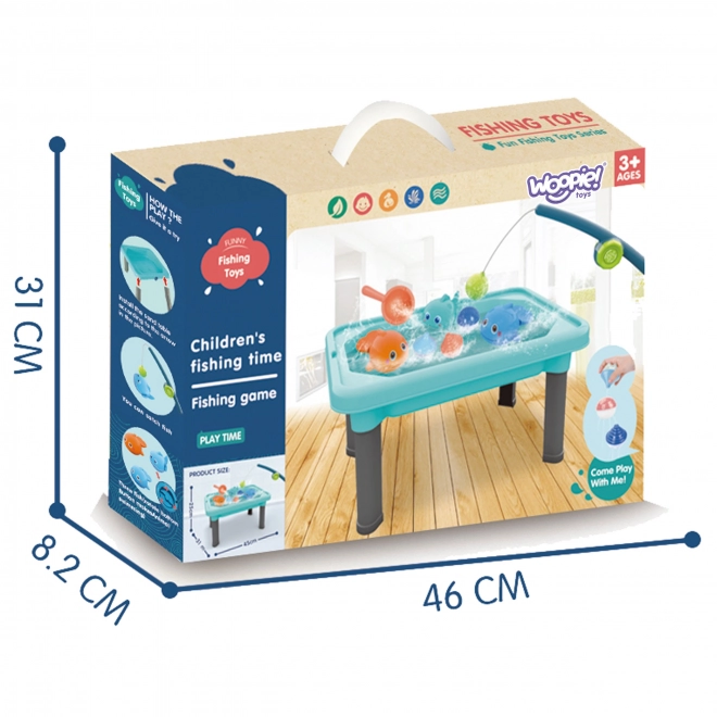 Woopie speeltafel 3-in-1 met water, zandbak en vissen 6 stuks
