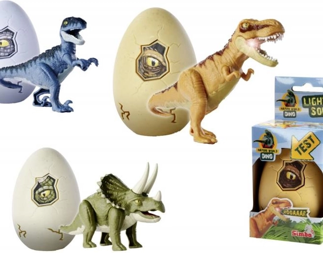 Lichtgevende dinosaurusfiguur in ei