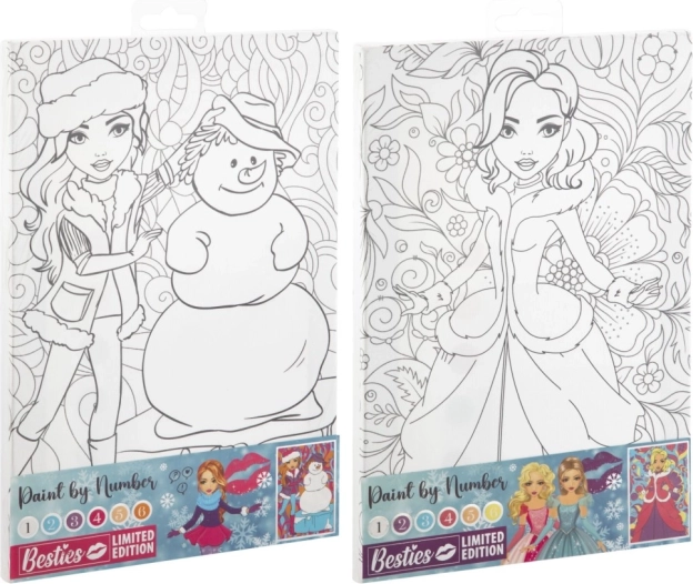 Schilderen op nummer op canvas BESTIES 29,7 × 19,5 cm
