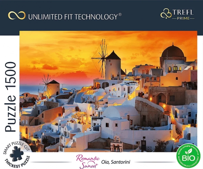 Puzzel romantische zonsondergang Santorini 1500 stukjes