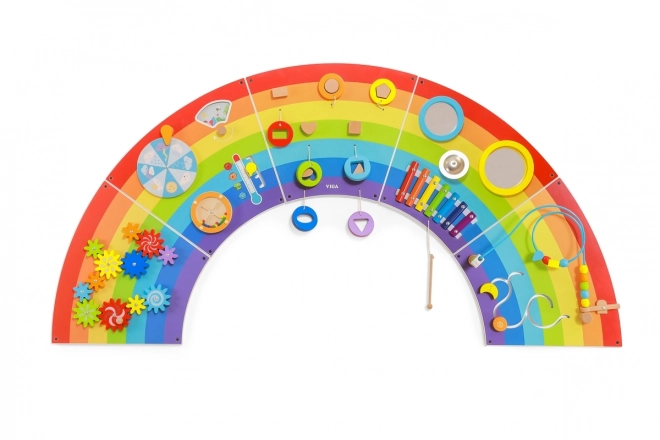 Houten Montessori wandpaneel - regenboog