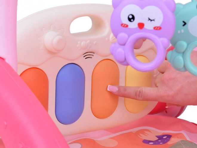 Roze educatieve mat speelgoed voor baby's 3-in-1