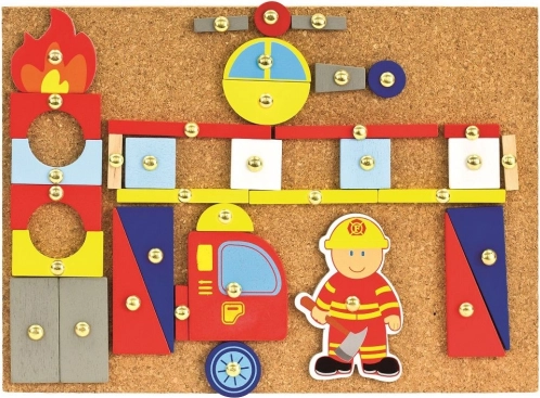 Bino hamer-spel brandweer – creatieve kurkbouwset