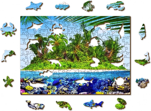 Houten puzzel exotisch eiland schat 2-in-1, 200 stukjes