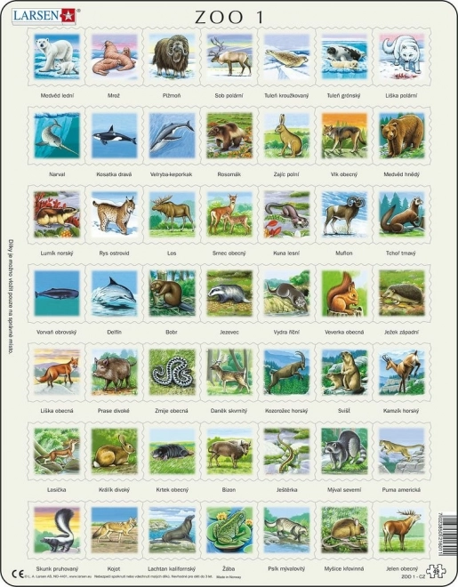 LARSEN puzzel dieren van het noordelijk halfrond – 49 stukjes