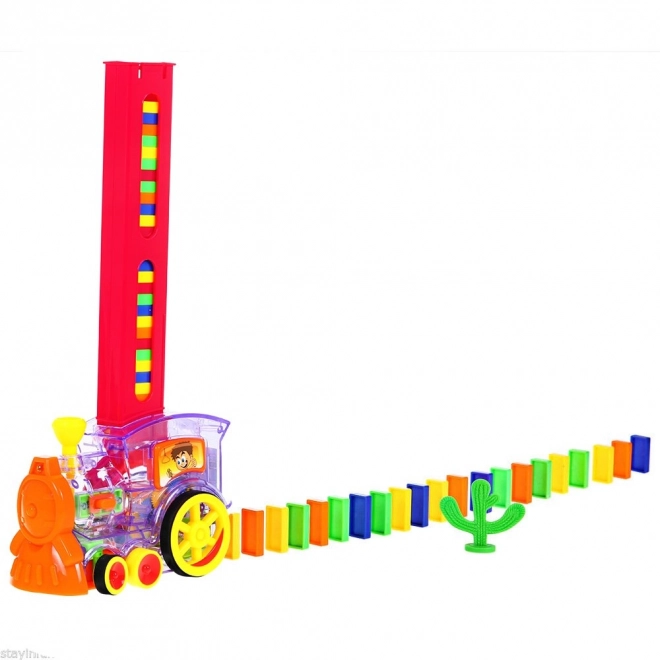 Interactieve trein met domino-effect