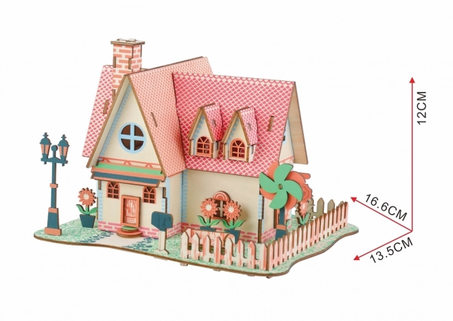 Woodcraft Houten 3D-puzzel Zonnebloem Landhuis