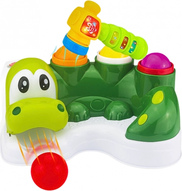Interactieve krokodil met hamertje en glijbaan