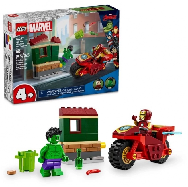 LEGO Marvel Super Heroes 76287 Iron Mans motorfiets en Hulk