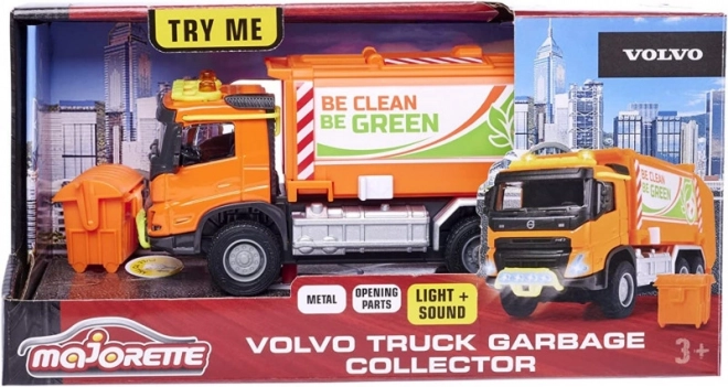 Majorette Grand Volvo vuilniswagen 19 cm met licht en geluid