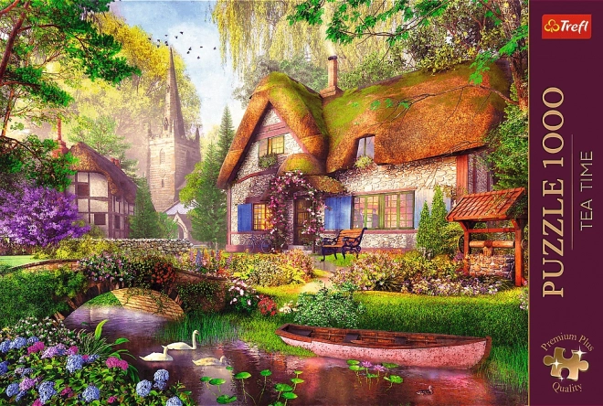 TREFL Puzzel Premium Plus Theetijd: Houten huisje 1000 stukjes