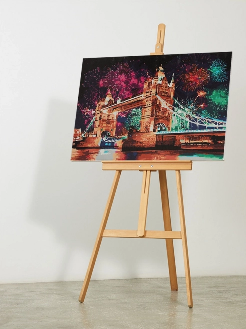 Schilderij schilderen op nummer Brug 50x40 cm