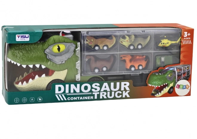 Dinosaurus Transport Truck 6st Lichten Geluiden Groen