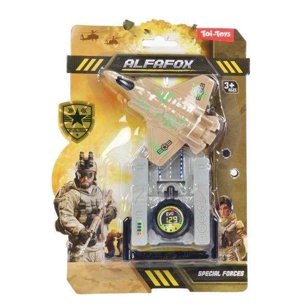 Plastic uitklapbare straaljager 10 cm