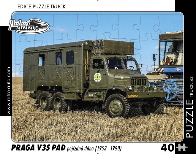 Retro puzzel Praga V3S mobiele werkplaats