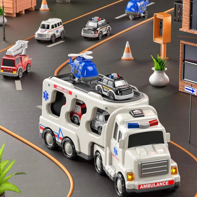 Woopie reddingsset met afsleepwagen en 5 auto's