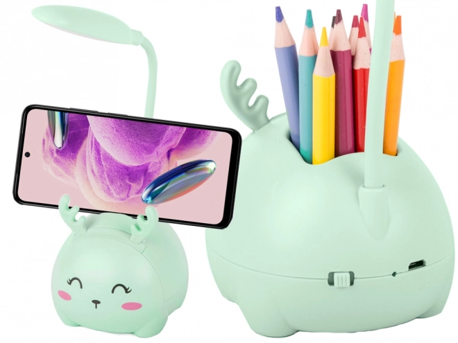 Kinder nachtlampje usb organizer telefoonstandaard voor lezen wetenschap – Groen
