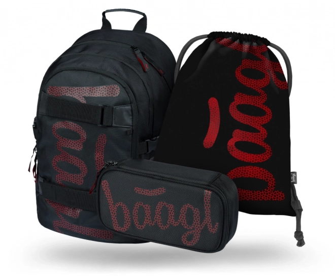 BAAGL SET 3 Skate Red: rugzak, etui, zak