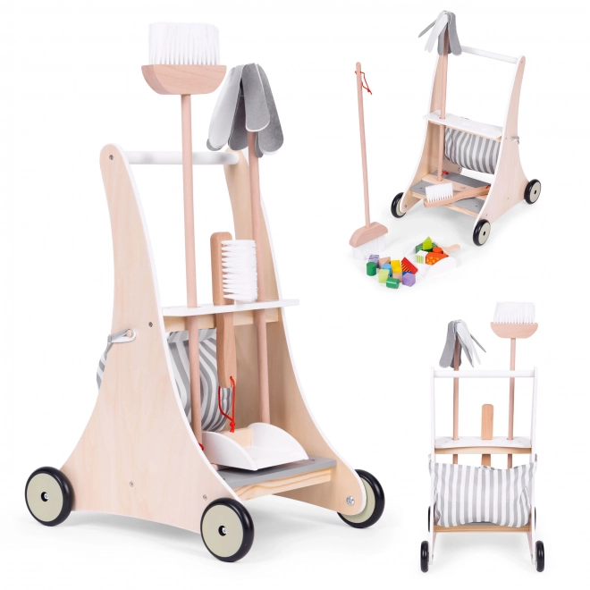 Houten schoonmaakkar beige ECOTOYS