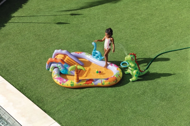 Opblaasbare kinderwaterspeeltuin met glijbaan en fontein Dino INTEX