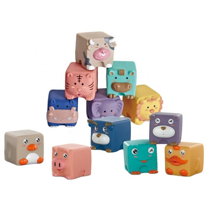 WOOPIE sensorische blokken en puzzeldieren 12 stuks