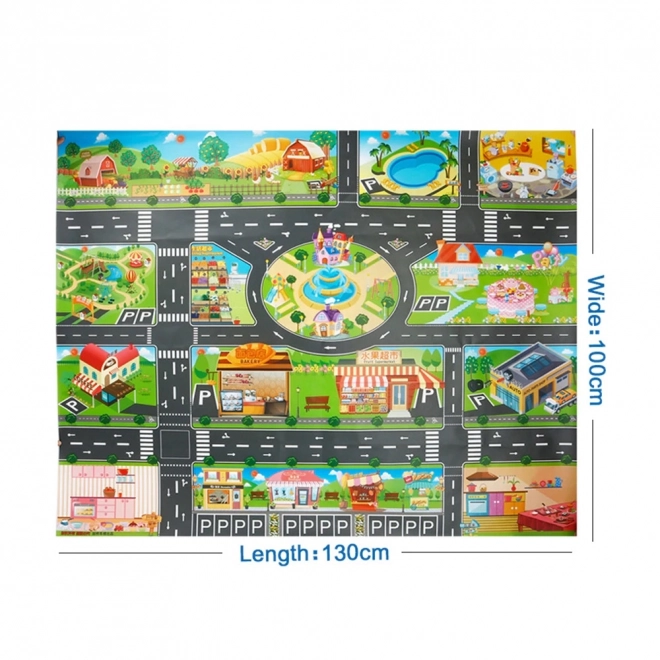 Speelthermomat voor kinderen 130x100 cm - straat