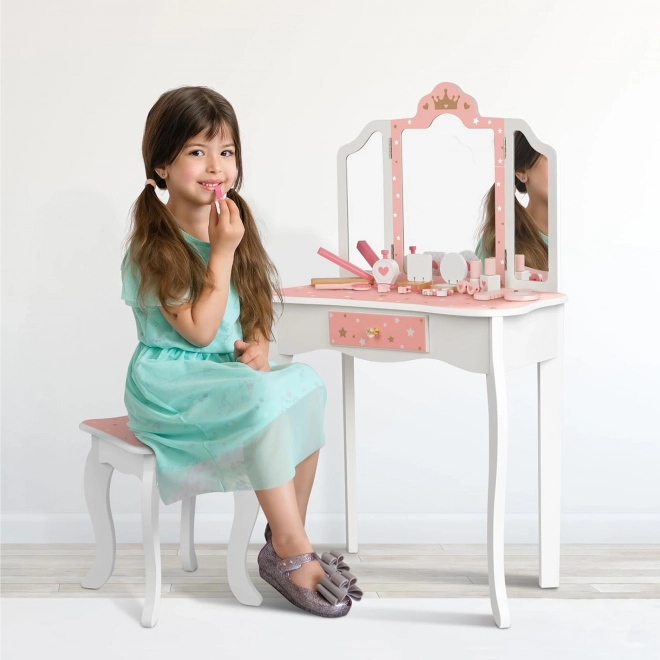 Houten kaptafel met stoel van Tooky Toy