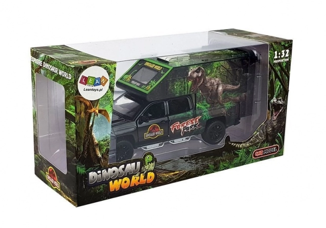 Zwarte camper met dinosaurussen 1:32