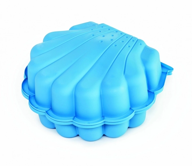 Zandbak schelp met deksel blauw