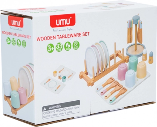 Houten servies set voor kinderen 33 stuks