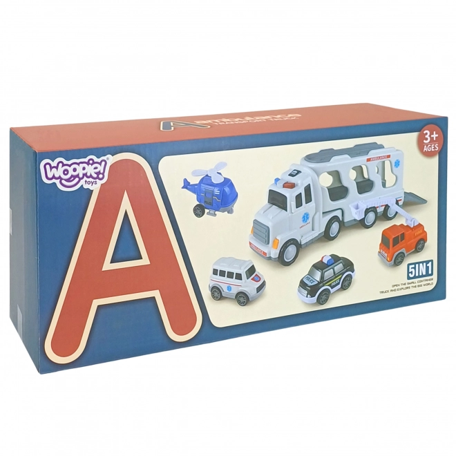 Woopie reddingsset met afsleepwagen en 5 auto's