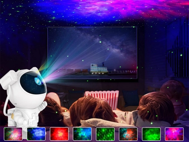 Sterrenprojector in de vorm van een astronaut met afstandsbediening