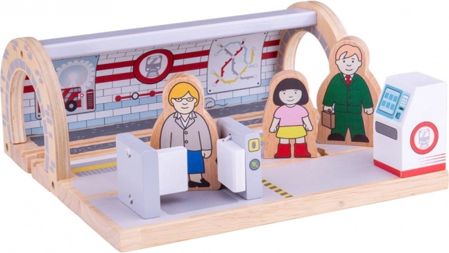 Authentiek metrostation met poortjes en automaat