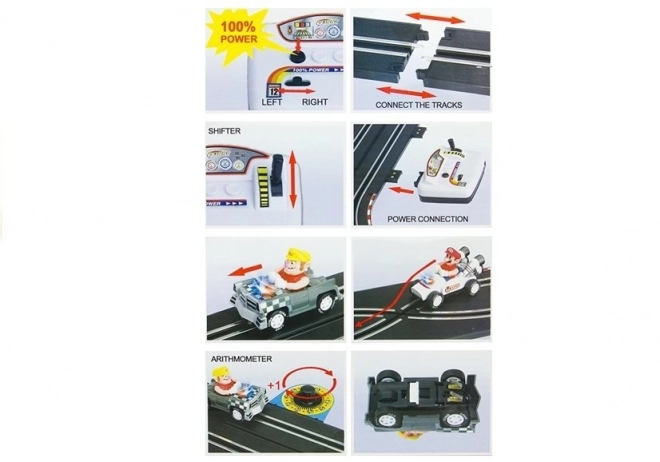 Elektrische racebaan met 2 auto's Mario RC