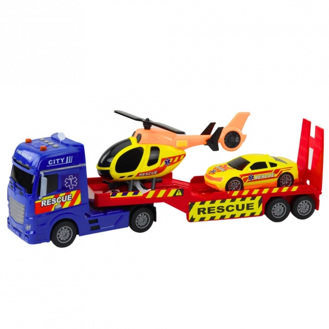 Reddingsset met helikopter en auto