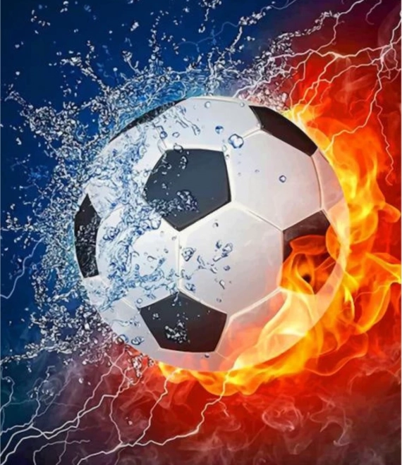 Diamond Painting Voetbalbal 30x40cm