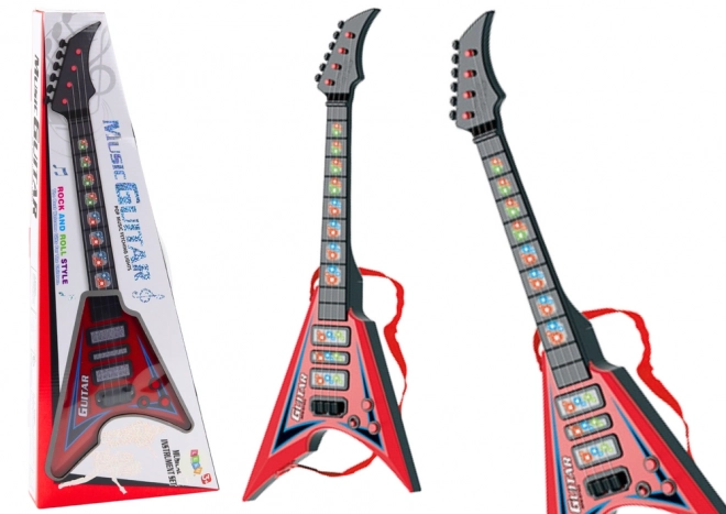 Kinder elektrische gitaar met melodieën en lichteffecten rood