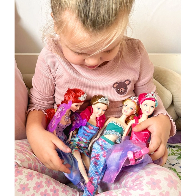 WOOPIE Set van 4 Magische Prinsessen - Poppenbox 4v1 met Accessoires