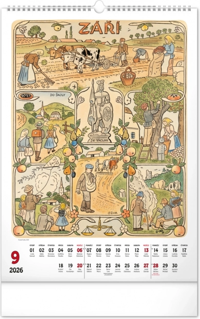 Muurkalender Josef Lada 2026