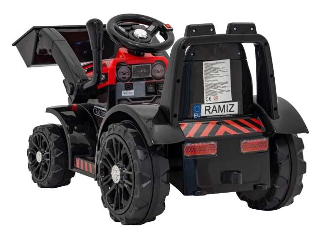 Kinder elektrische tractor met schuifblad – Rood