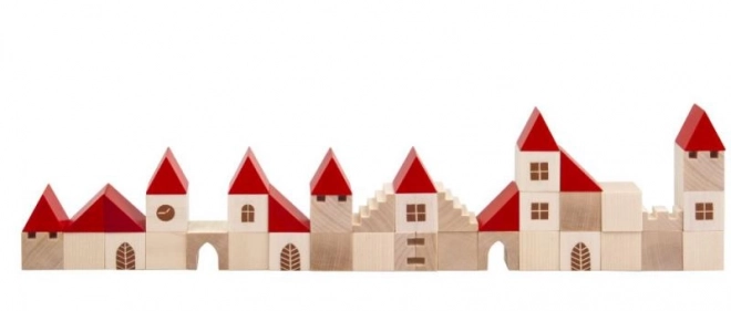 Houten bouwset stadje 100 stuks