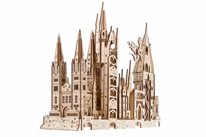 Ugears 3D houten mechanische puzzel Kasteel Zweinstein, Harry Potter