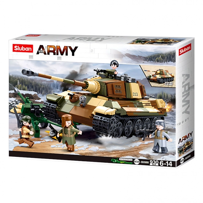 Sluban Slag om Boedapest M38-B0980 Duitse zware tank Tiger II 2-in-1