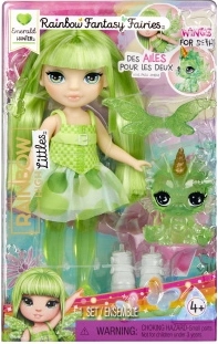 Rainbow High kleine fee-zus Emerald – groene pop met vleugels en huisdiertje