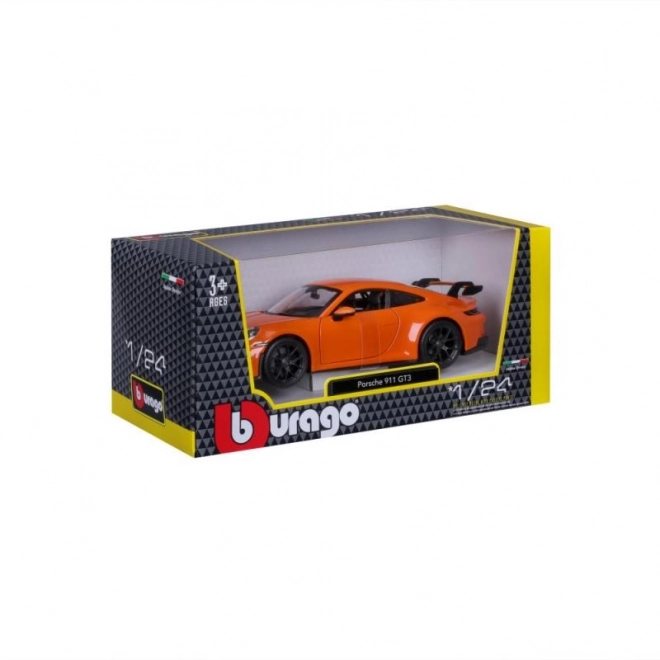 Bburago Porsche 911 GT3 model oranje 1:24