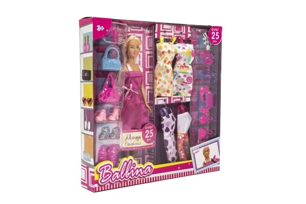Modelpop plastic 30 cm met kleding en accessoires