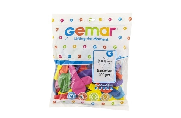 Opblaasbare gekleurde ballonnen 19 cm - 100 stuks
